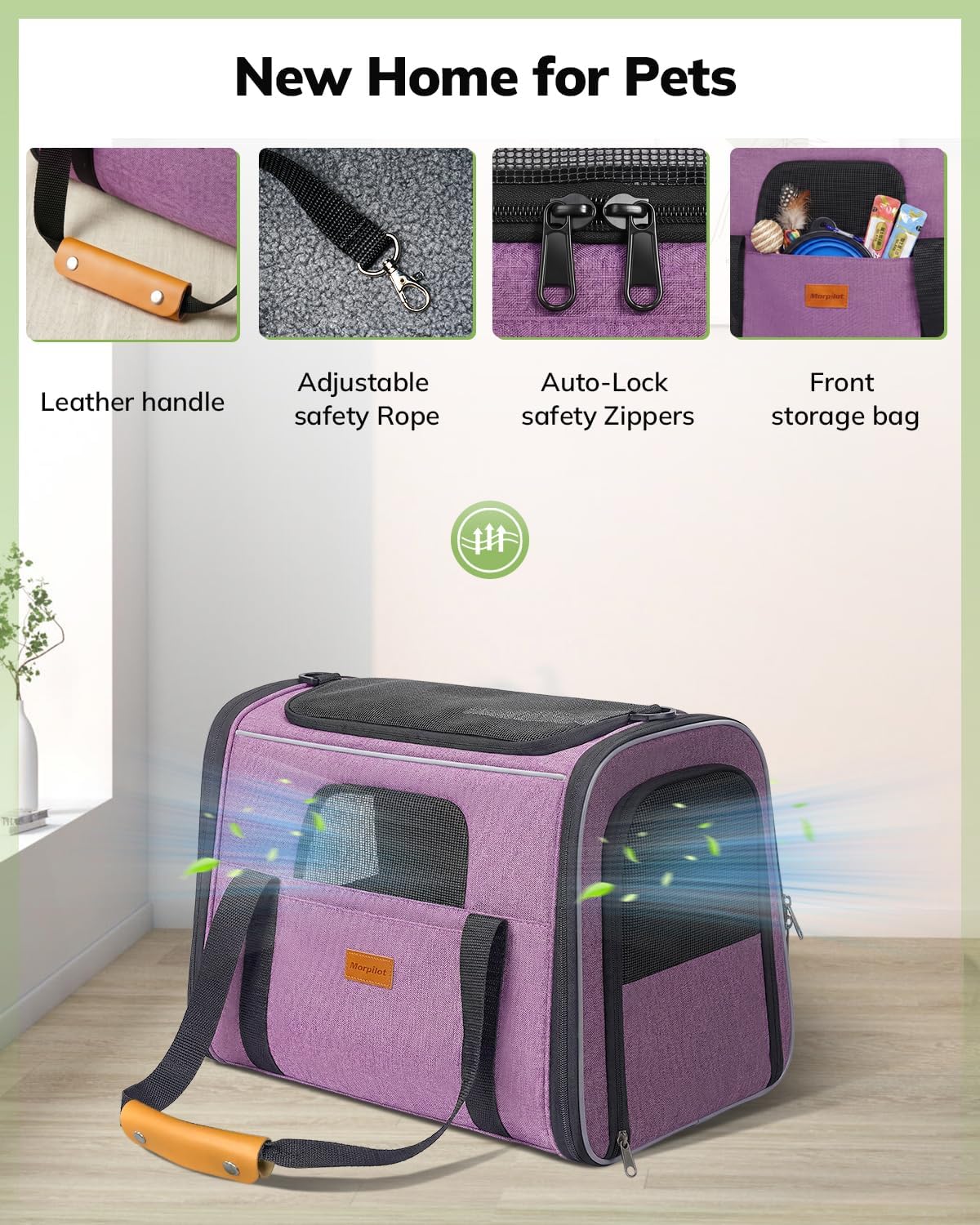 Morpilot Cat Carrier Soft for Large Medium Cats and Puppy up to 20lbs