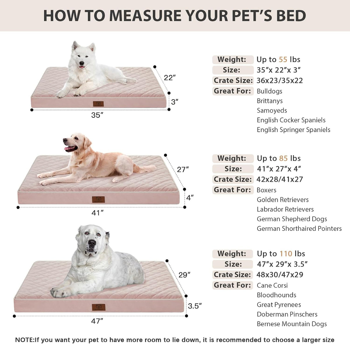 WNPETHOME Orthopedic Waterproof XL Dog Bed for Crate Cozy Sleep