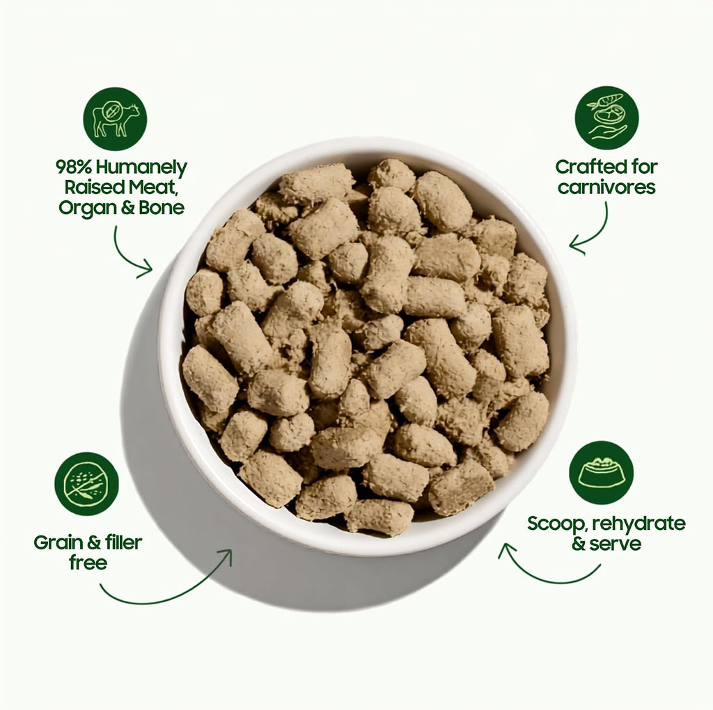 smallbatch Freeze Dried Raw Cat Food, High Protein Beef Recipe, 10 oz