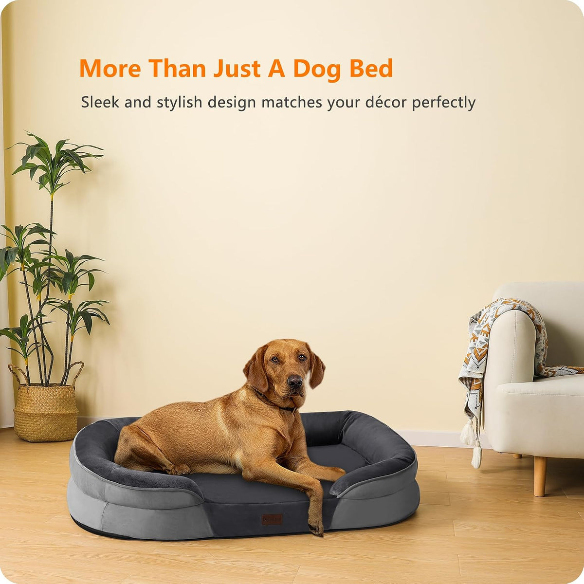 Dwanton Orthopedic Waterproof X-Large Dog Bed Sofa, Gel Memory Foam, 45"