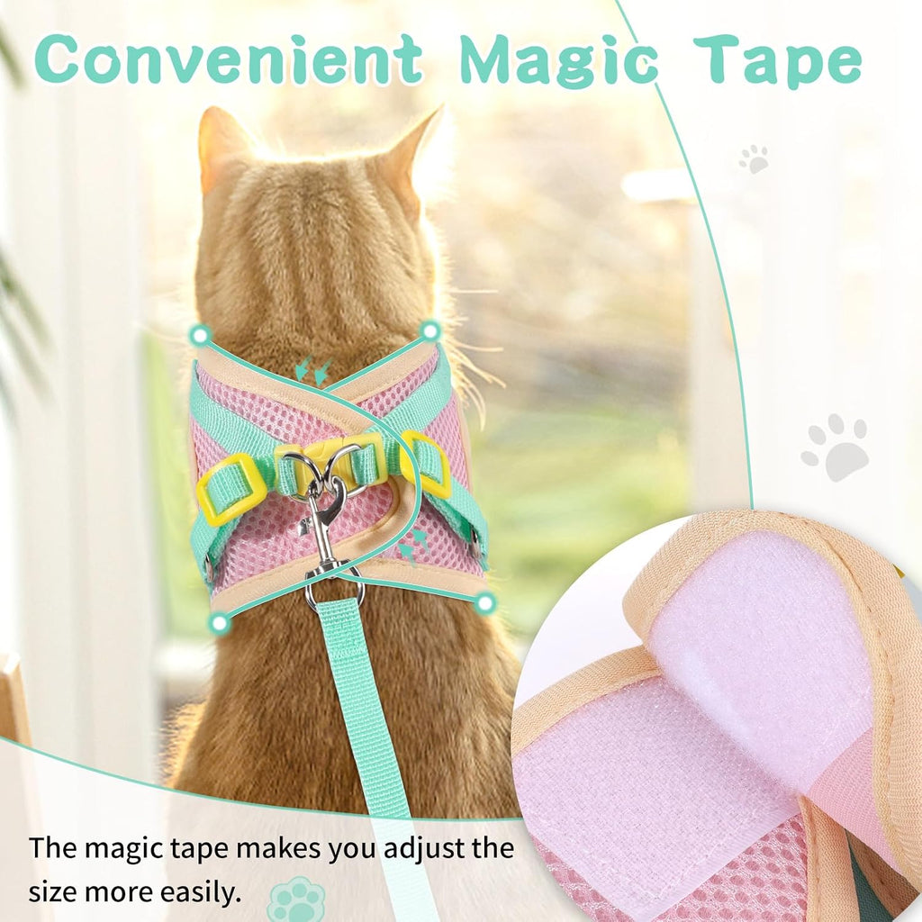 Cat Harness and Leash Set, Escape Proof Soft Vest Walk Green XS