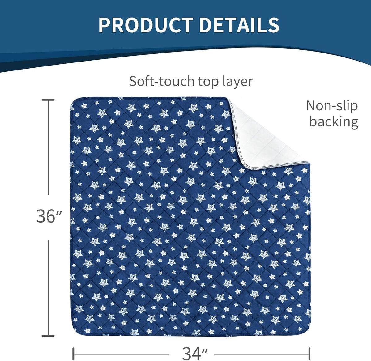 Waterproof Bed Pads Washable 34" x 36" (2 Pack) | Absorbent Chuck Pads for Incontinence, Waterproof Mattress Protector for Adults, Kids, Elderly and Pets