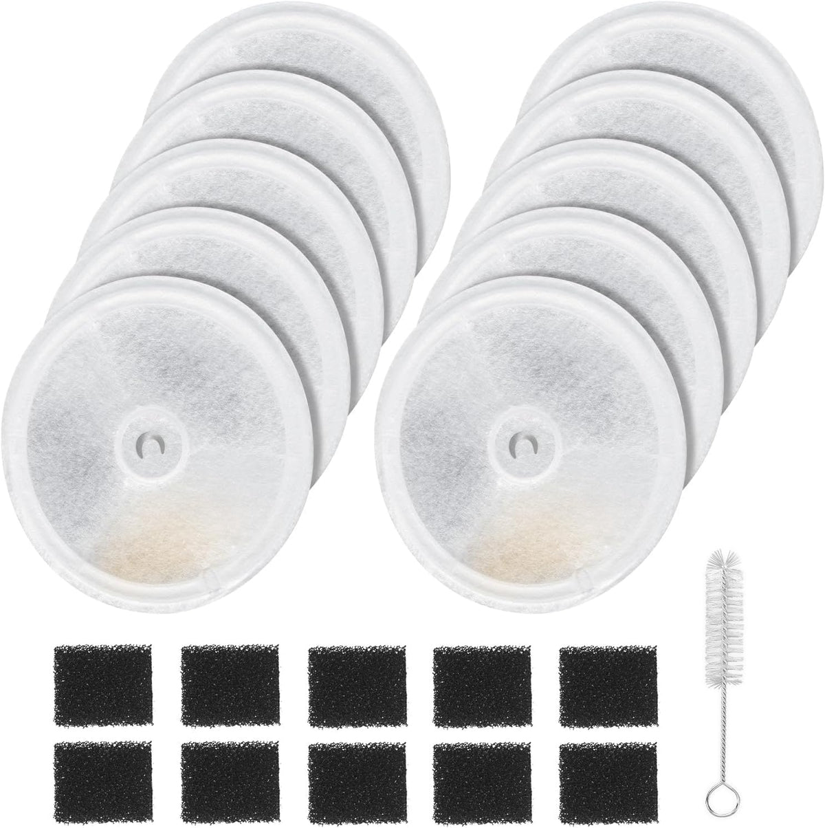 20-Pack Upgraded Filter Units 3.0 for Pet Water Fountains Eversweet 2S/3/3 Pro,Eversweet Solo/Solo SE & CYBERTAIL, Replacement Filters (10 Filter+ 10 Foam+1 Brush)