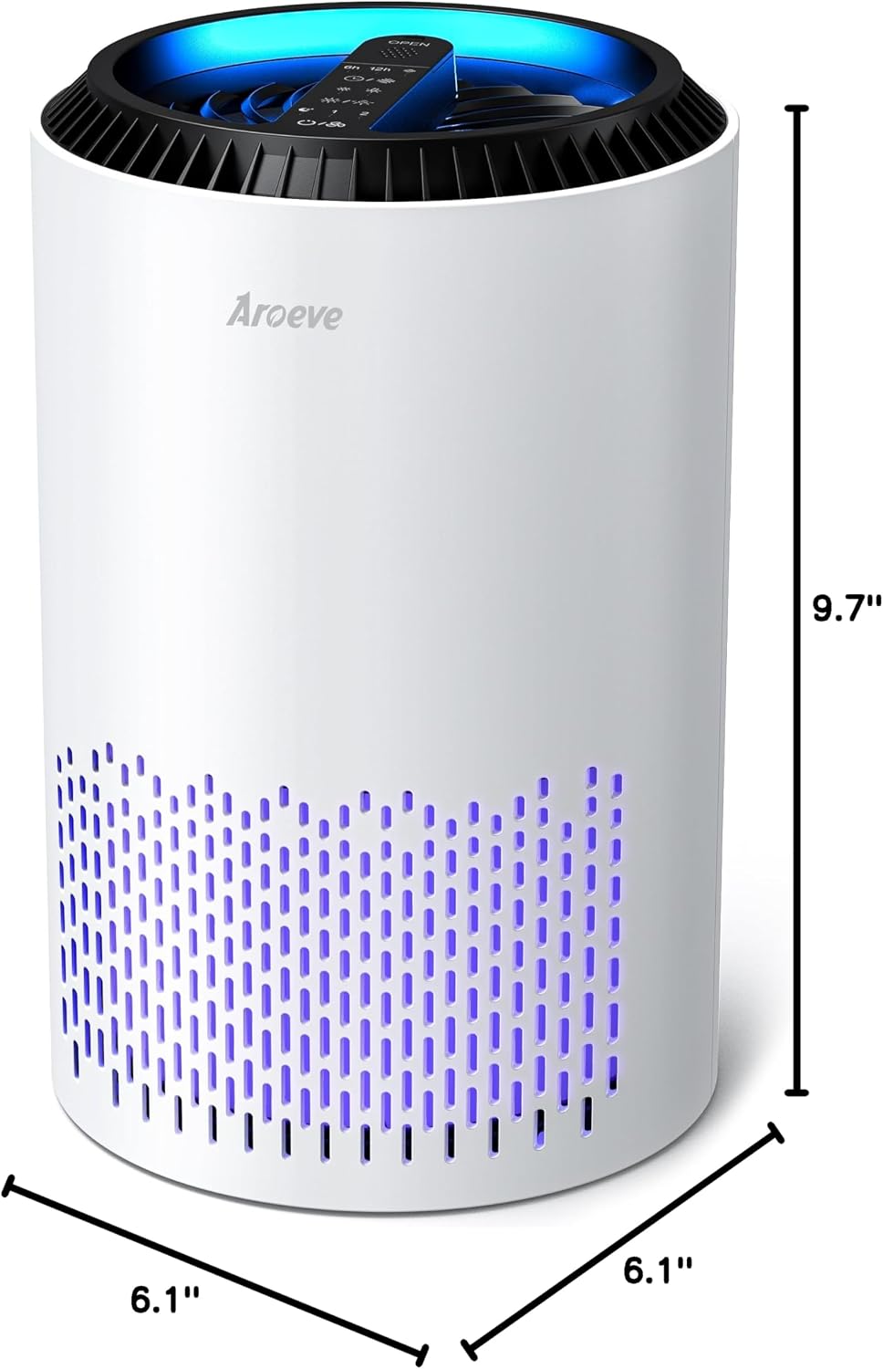 AROEVE Air Purifiers for Bedroom Home, Air Purifier For Smoke Pollen Dander Hair Smell Air_Cleaner with Sleep Mode Speed Control For_Bedroom Office, MK01- White(Available-for California) (Pack of 9)