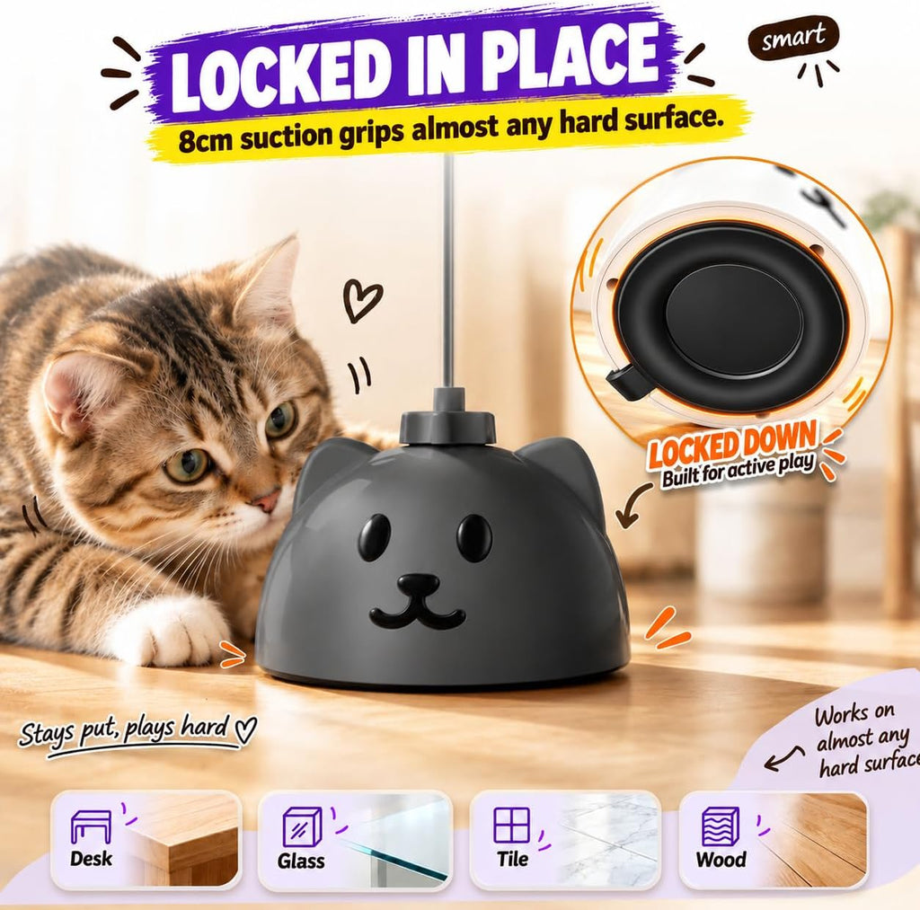 Interactive Cat Toys for Indoor Cats, 360° Automatic Spin Flying Bird Wand