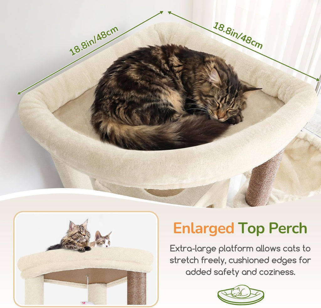Globlazer Extra Large Cat Tree for Indoor Multiple Cats, S78G, Beige