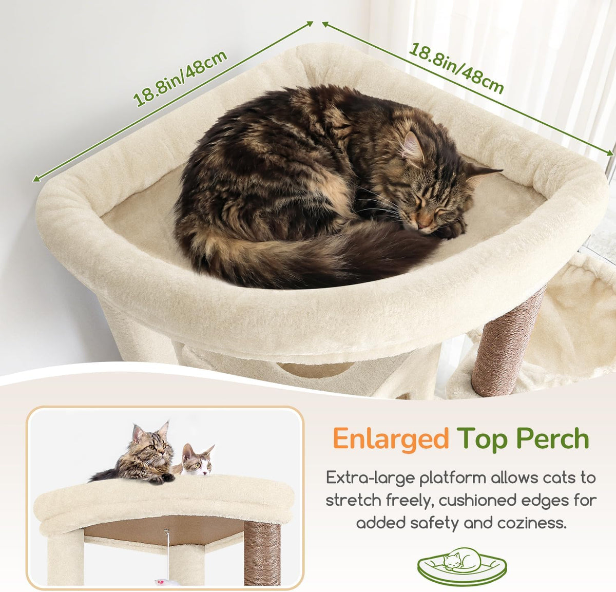 Globlazer Extra Large Cat Tree for Indoor Multiple Cats, S78G, Beige