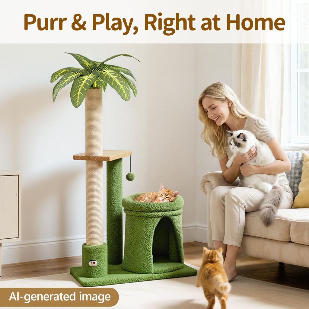41" Cat Tree Tower Condo Scratch Post Stand for Indoor Small Cats