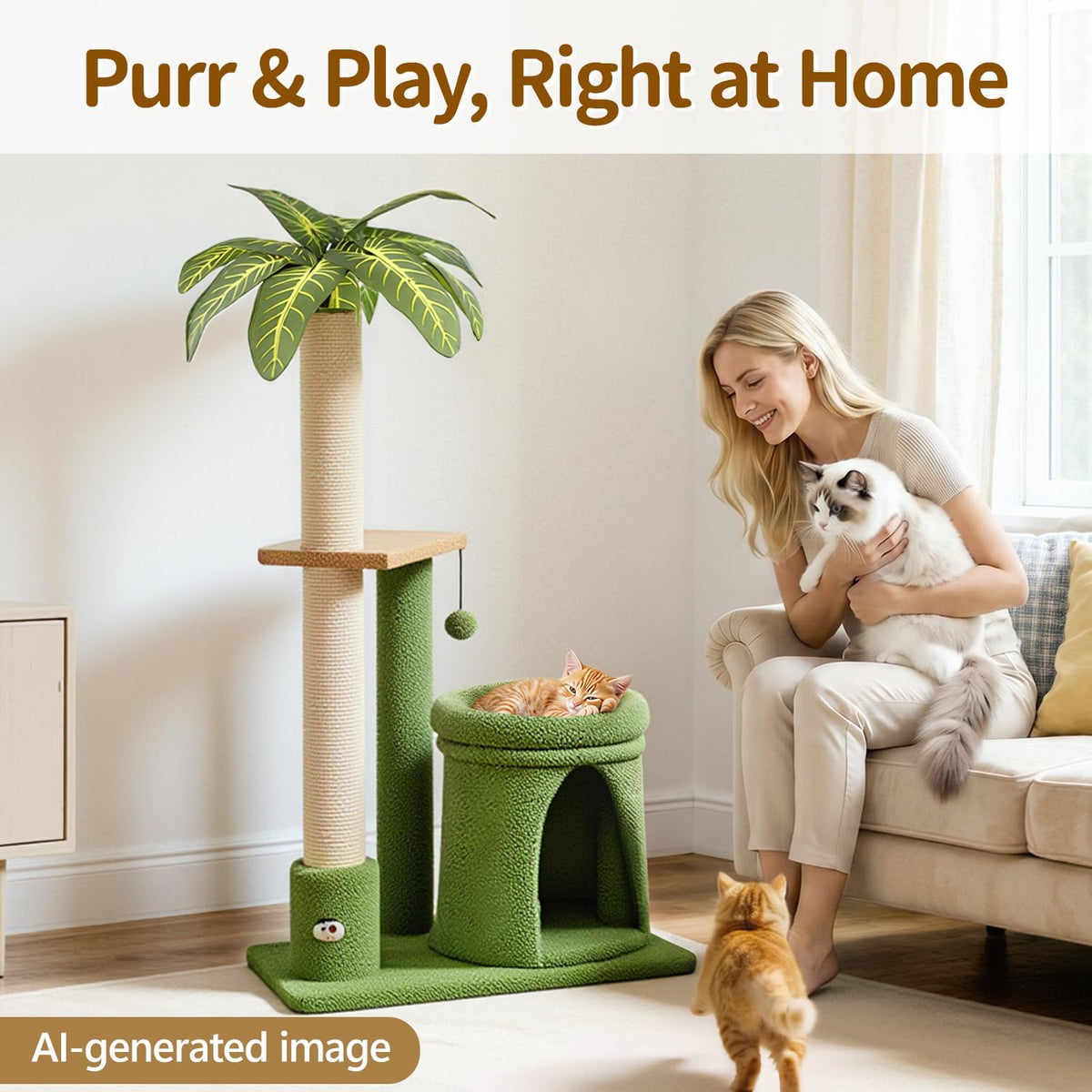 41" Cat Tree Tower Condo Scratch Post Stand for Indoor Small Cats