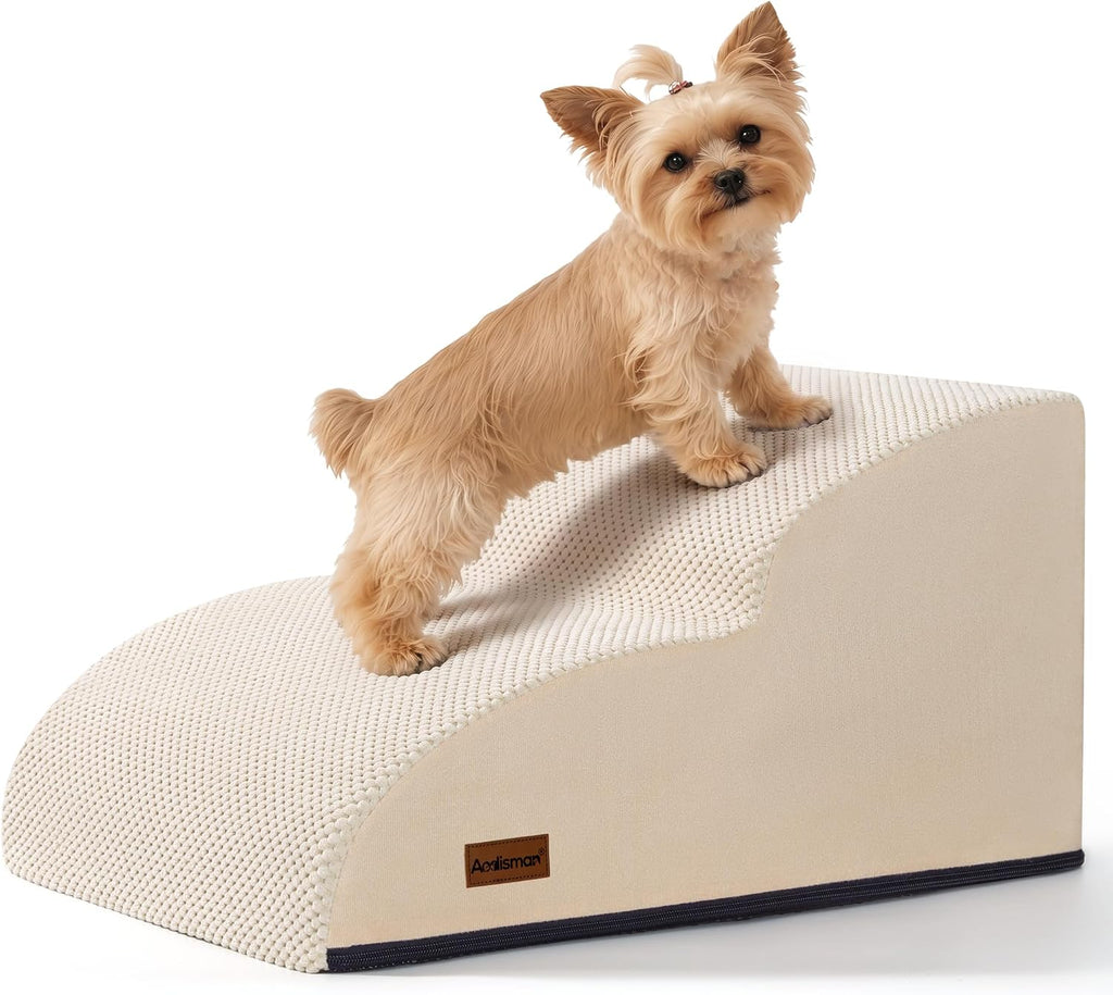Aodisman Dog Stairs for Small Dogs, Extended 2-Step Pet Ramp for Couch