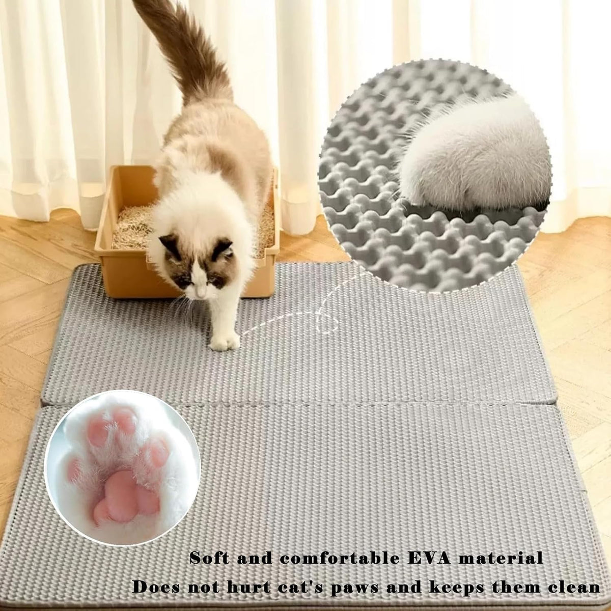 Cat Litter Mat, Honeycomb Double Layer Litter Trapping Mat