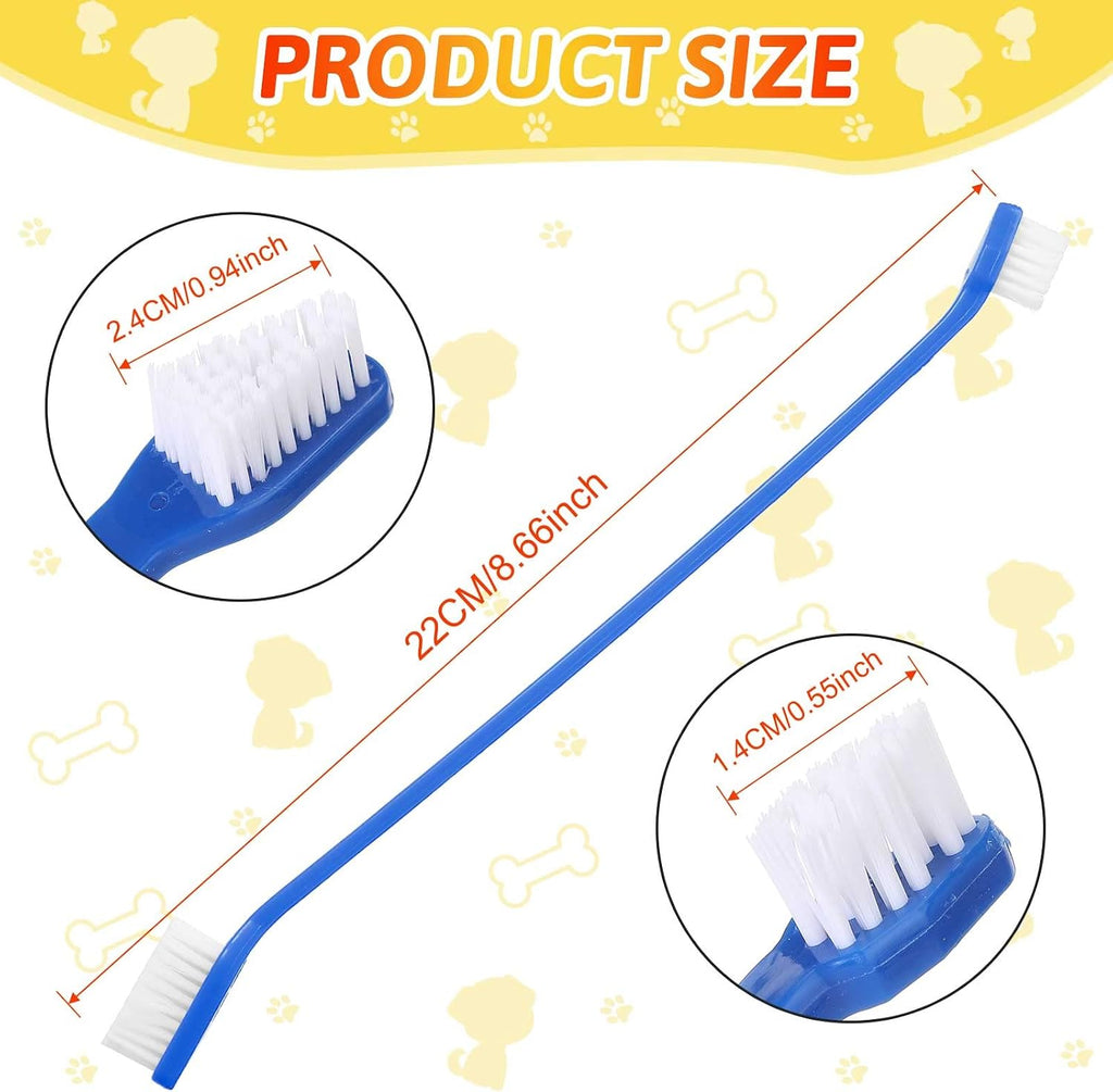 300 Pcs Pet Toothbrush Bulk, Double Sided Dog Cat Tooth Brush, 10 Colors | Soft Bristles, Long Handle, Small Dog Puppy Teeth Cleaning, Bulk Dog Toothbrush Set