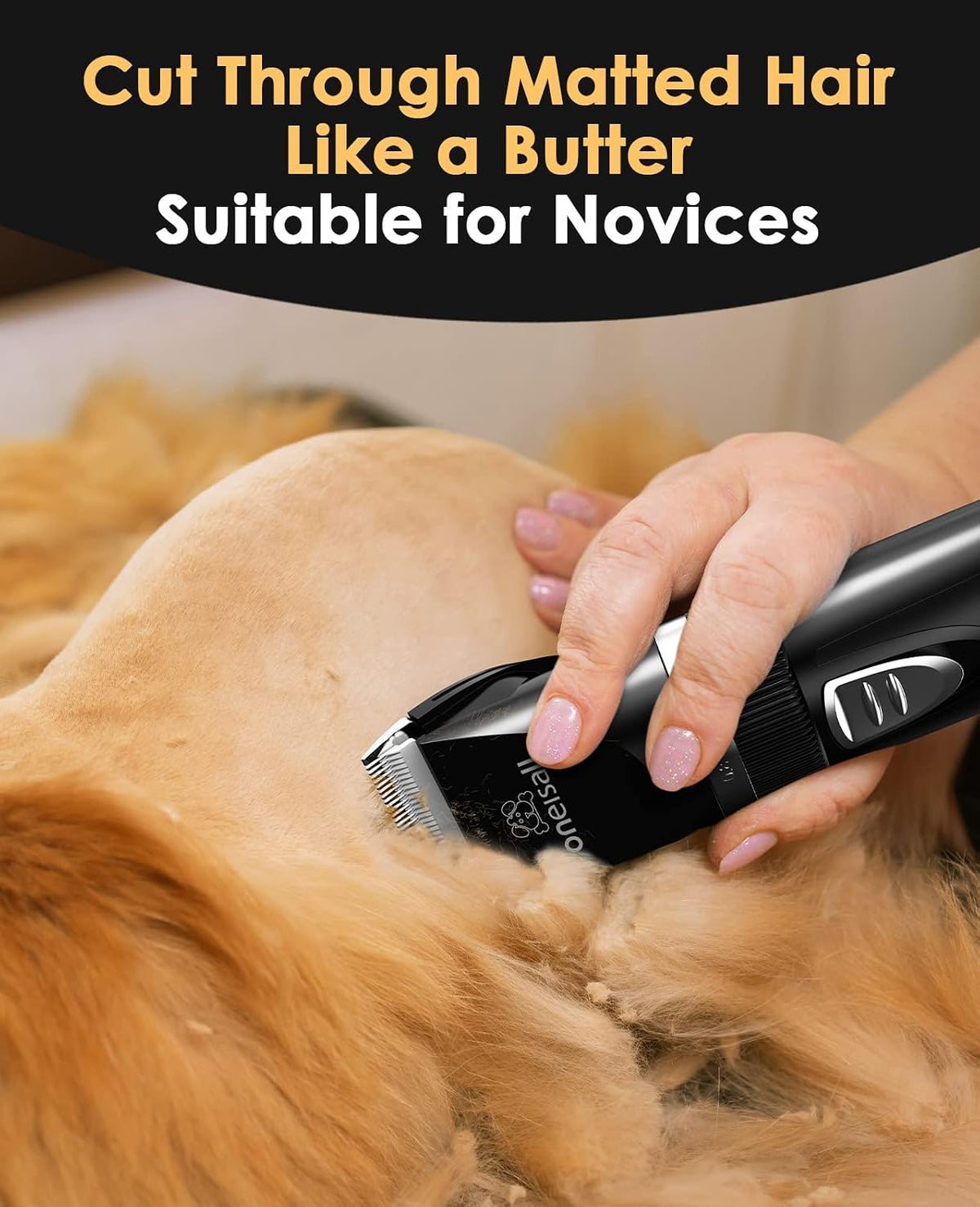 oneisall Quiet Cat Clippers for Matted & Long Hair 2-Speed Cat Grooming Kit