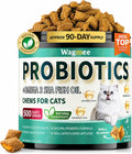 Cat Probiotics Chews 500 Count, Omega 3 Fish Oil Skin Coat Gut Support