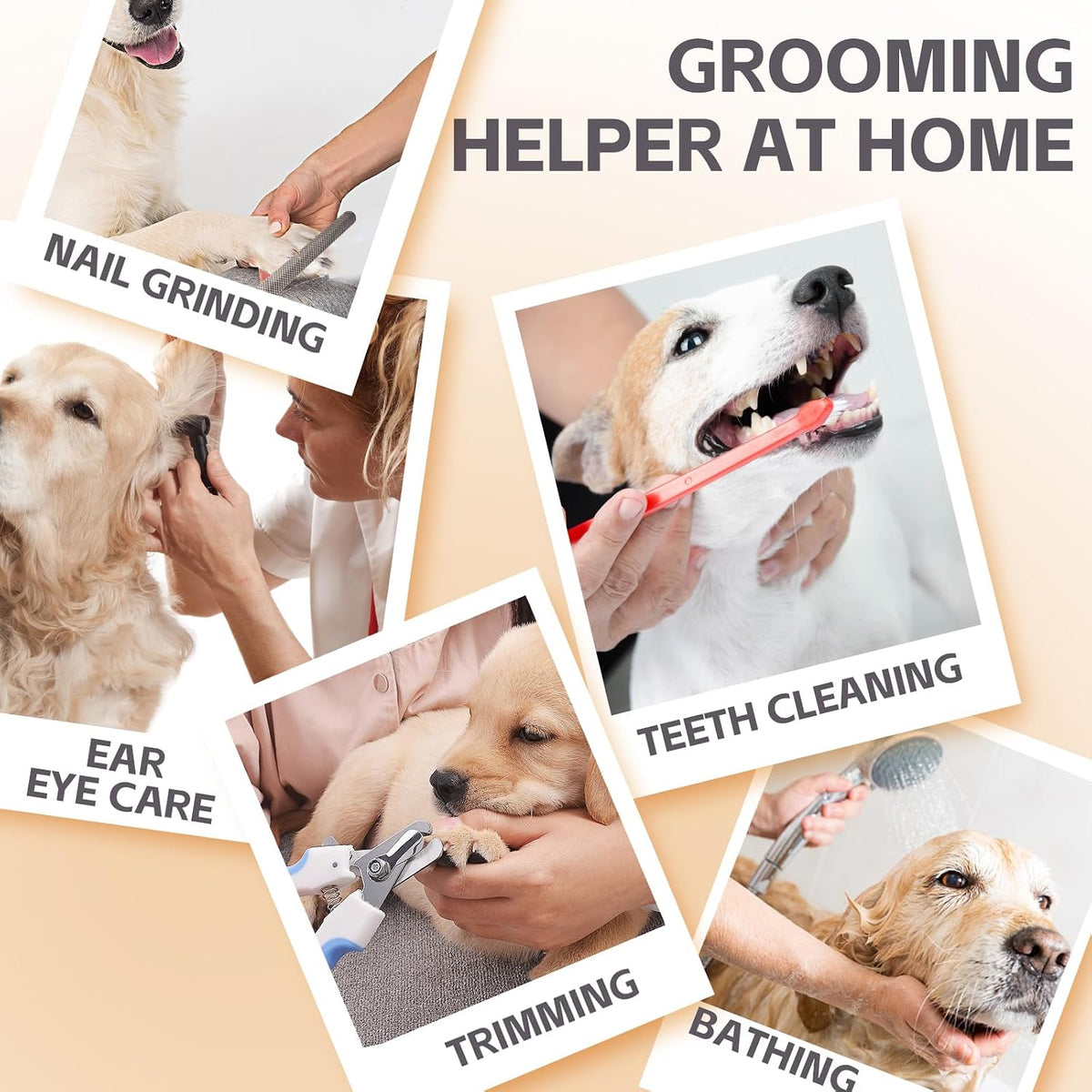 ATESON Dog Grooming Hammock Harness for Small Cats Dogs, Dog Grooming Sling for Cutting Nails, Pet Grooming Harness Hanging Holder Hanger for Nail Trimming with Nail Clippers, Nail File