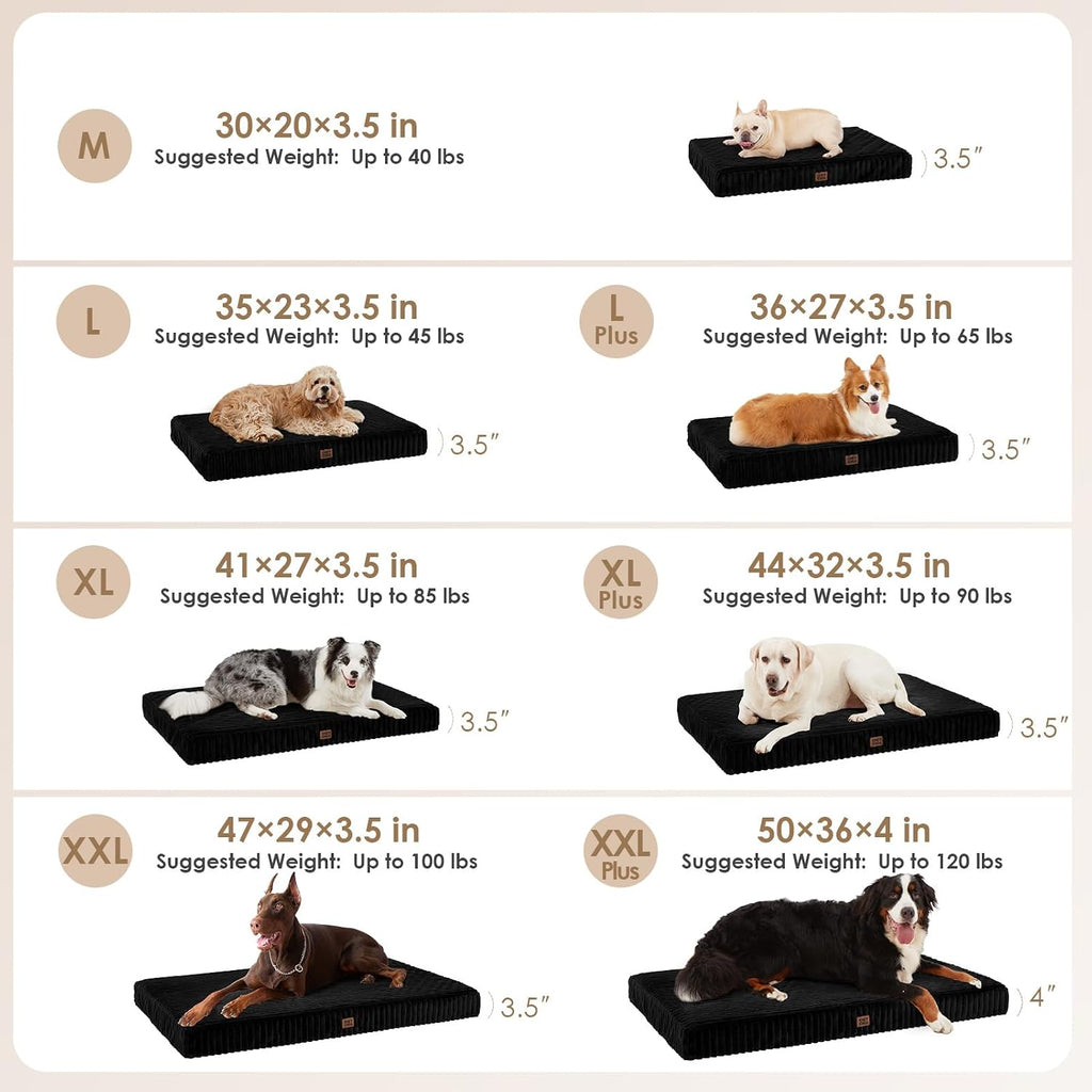 EHEYCIGA Orthopedic XL Dog Beds Large Sized Dog, 44"x32" Washable Pet Bed