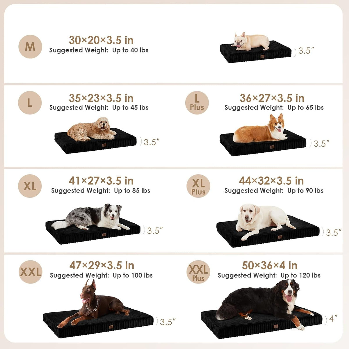 EHEYCIGA Orthopedic XL Dog Beds Large Sized Dog, 44"x32" Washable Pet Bed