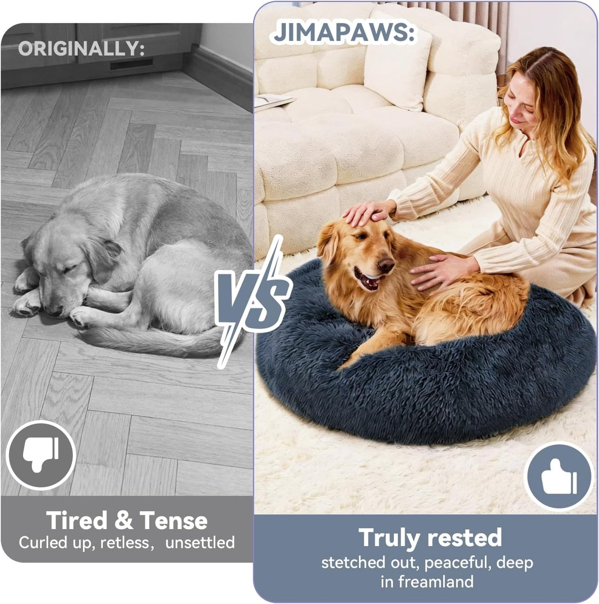 Medium Dog Bed, Washable Plush Donut Dog Bed, 28 Inch