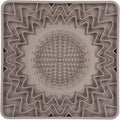 Messy Mutts Framed Lick Bowl Mat, 9.5 Inch, Center Bowl, Grey