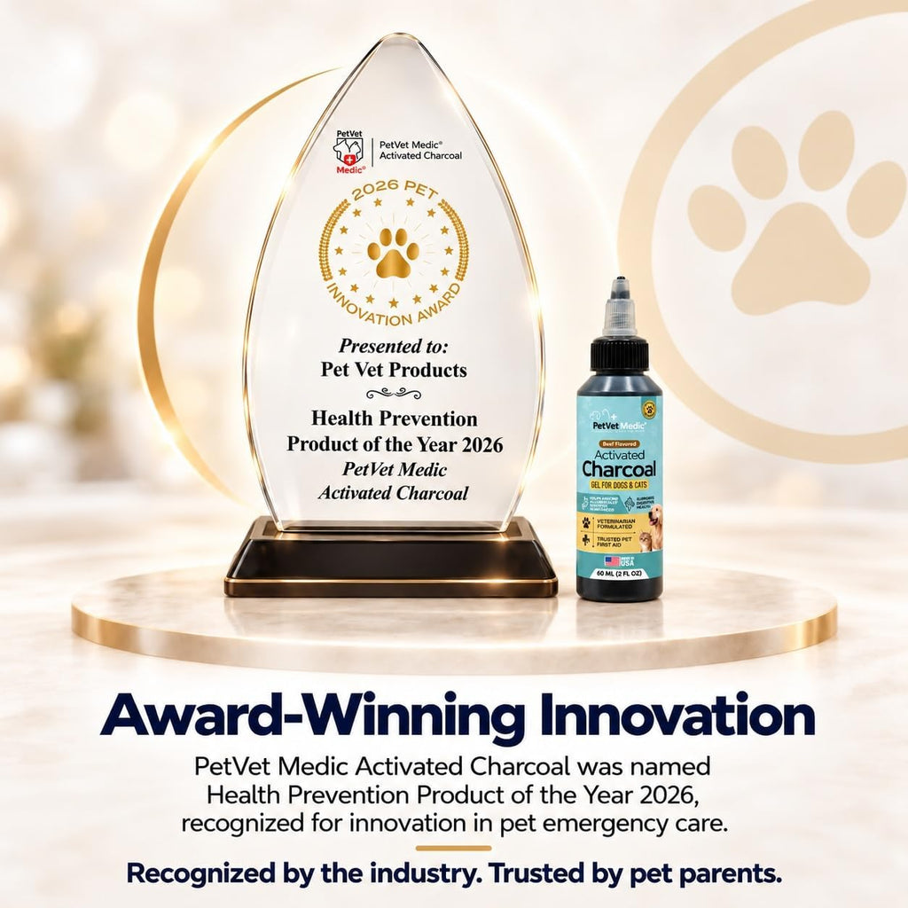 Activated Charcoal for Dogs, Cats & Puppies – Emergency Pet First Aid Gel for Accidental Ingestion, Beef-Flavored Digestive Paste, Veterinarian-Developed, Made in USA, 60 mL