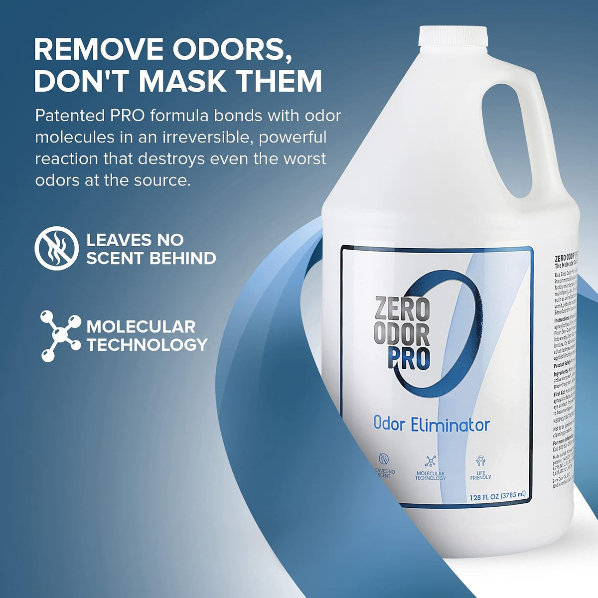 Zero Odor Pro Commercial Strength Odor Eliminator, Room Deodorizer and Air Freshener, Refill, 128 oz (Pack of 2)