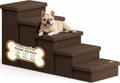 5-Step Wide Dog Stairs with Storage 23" H, Non-Slip Sturdy Pet Steps for High Bed Couch Window, Pet Stairs for Small/Medium/Large Old Dogs Cats Up to 260lbs, Cat Dog Steps for Car/SUV, Coffee