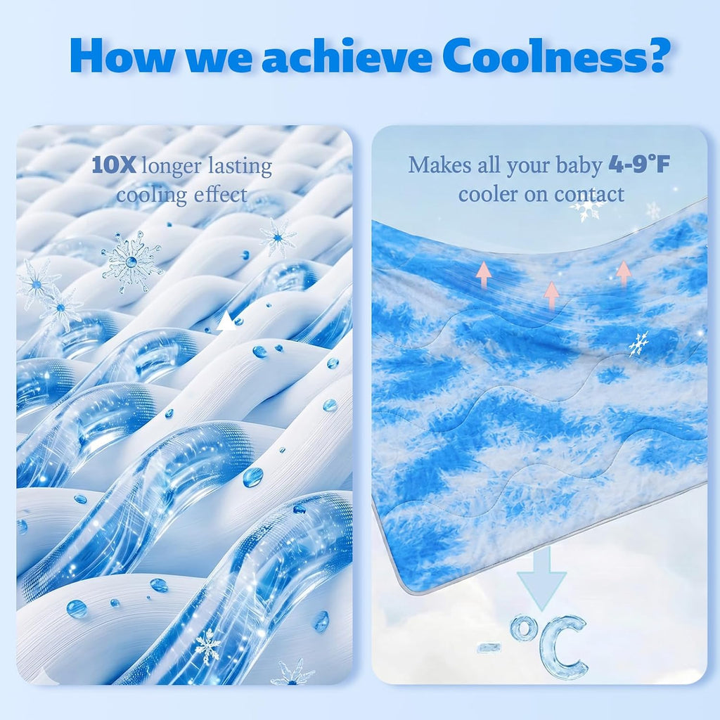 Cooling Blanket For Dogs. Dog Cooling Blankets For Large Dogs, Breathable Cooling Fabric, Cold Washable, Cooling Dog Blanket Durable Scratch-Resistant Soft Fabric for All Seasons, Tie-Dye Blue