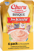 INABA Churu Entree Bisque Kitten Wet Cat Food, Tuna, 6ct