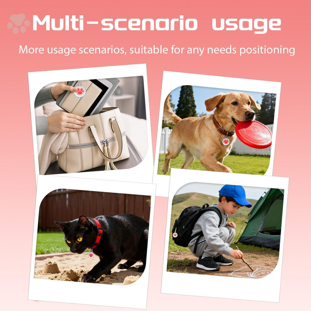 GPS Tracker for Dogs, Smart Dog Tracker with Real-Time Location, for Android and iOS No Monthly Fee & No SIM Card- Pet Location Tracker with Holder, IP68 Waterproof, Indoor & Outdoor Pet Safety Use