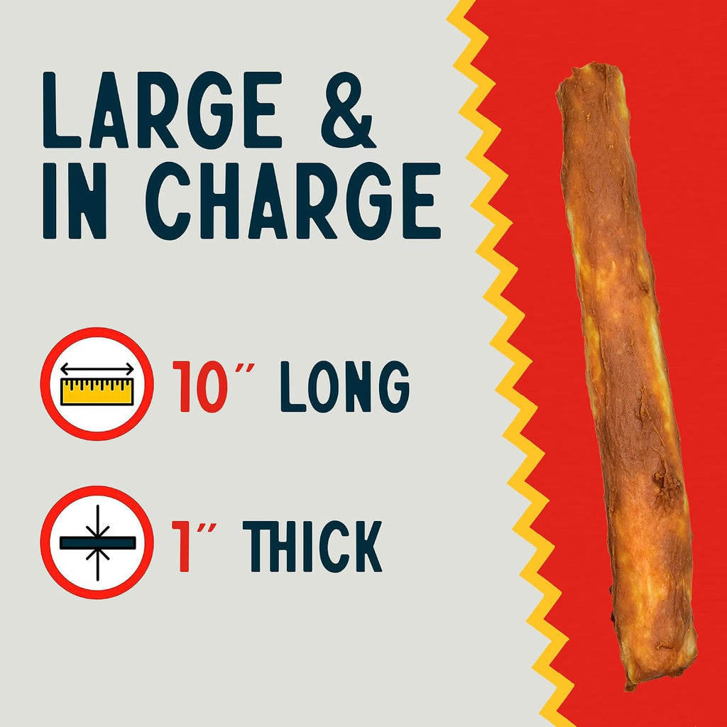 Canine Chews 10" Chicken Coated Dog Rawhide Retriever Rolls (20 Pack) Bones for Large Dogs - 100% USA-Sourced-Chicken - Long-Lasting - Healthy Dental Chew