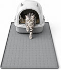 Silicone Cat Litter Mat, Large Waterproof,33.9 x 21.9 in,Grey