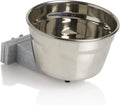 Lixit® Stainless Steel Kennel Food or Water Bowl - Non Spill Hanging Removable Crate Bowls - Carrier Cage Dish for Dogs or Cats for Feeding and Drinking (Stainless Steel, 20 Ounce) 