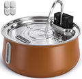 Cattasaurus 135oz Wireless Cat Water Fountain, 304 Stainless Steel Automatic Water Dispenser for Cats, Ultra Quiet, Smart Sensor, 6-Layer Filtration (Coffee, Fountain + 2 Filters (2-Week Supply))