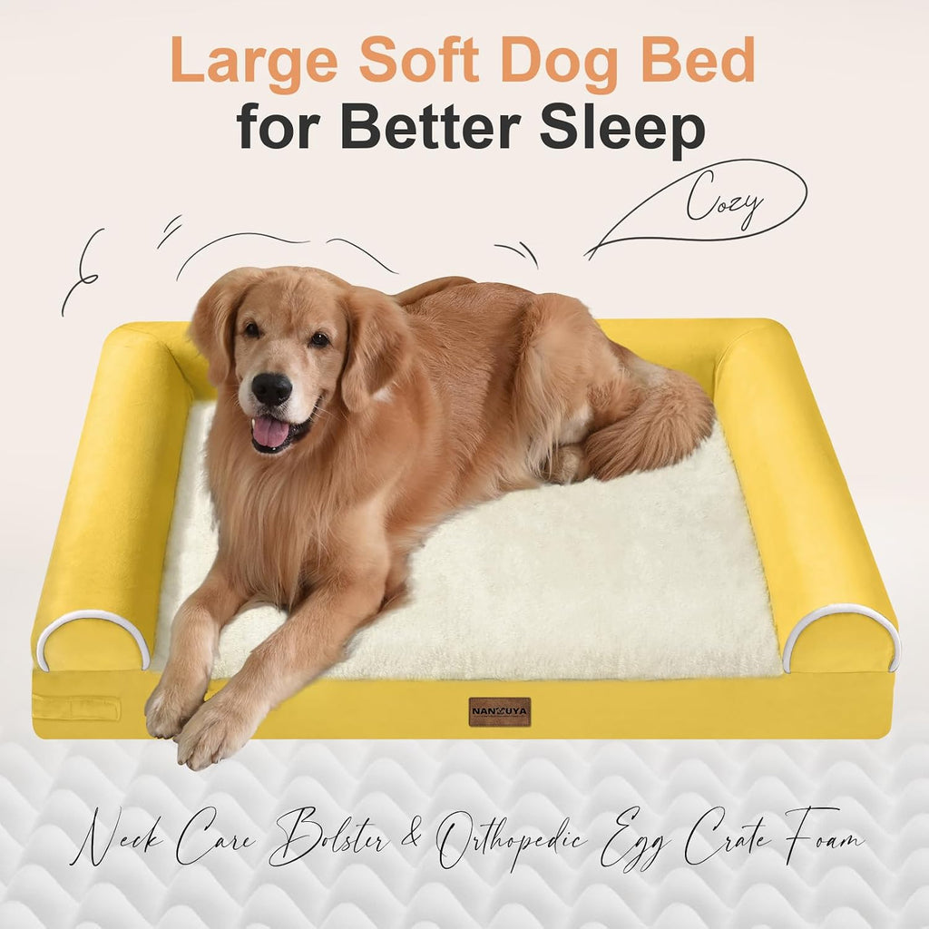 NANUYA Orthopedic Dog Bed for Large Dogs, 36 x 27 Inch, Ginger