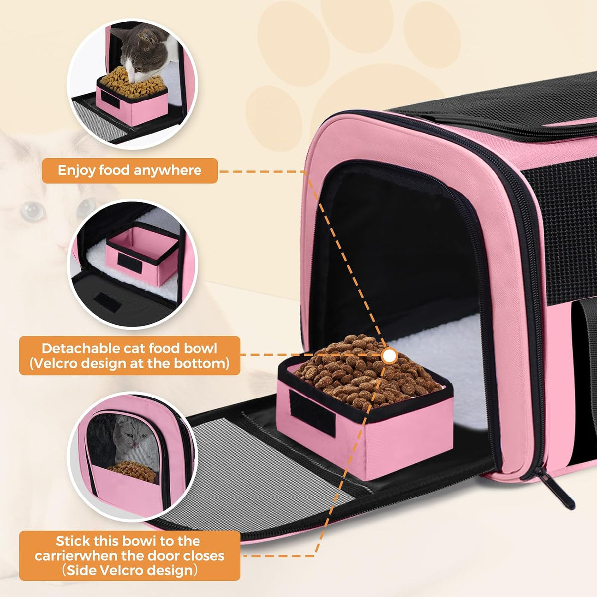 Cat Carriers Soft-Sided Cat Carrier Soft(Up to 16 Lbs),Breathable Pet Bag