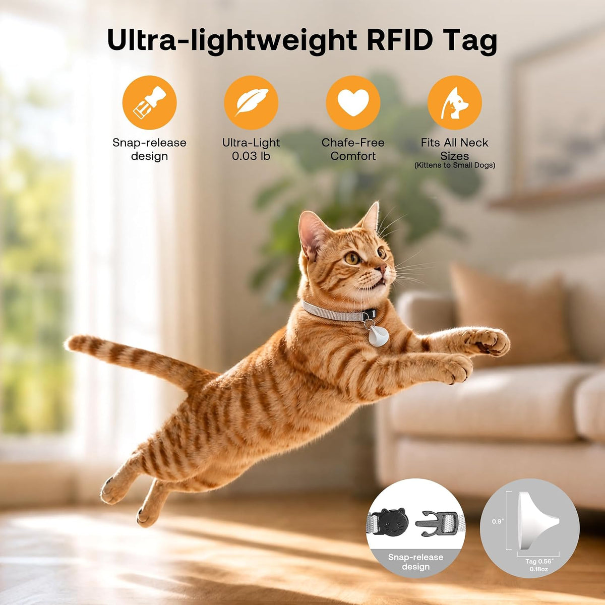 HEAPETS RFID Automatic Cat Feeder with Collar Sensor, Anti-Stealing Food Dispenser with Sealed Lid for Wet Dry Food and Different Diet for Multi-Pet Home, Auto Pet Feeder for Cats, White