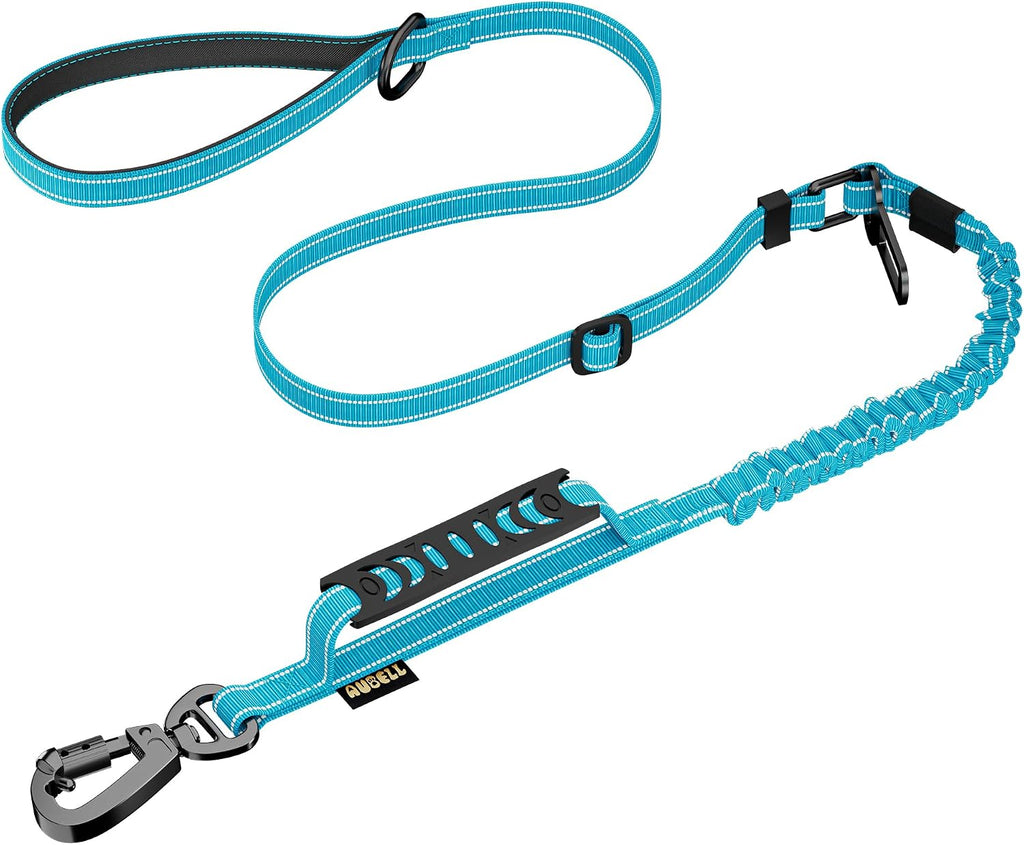 AUBELL Tactical Dog Leash Heavy Duty,4-6ft No Pull Bungee Leash,Blue