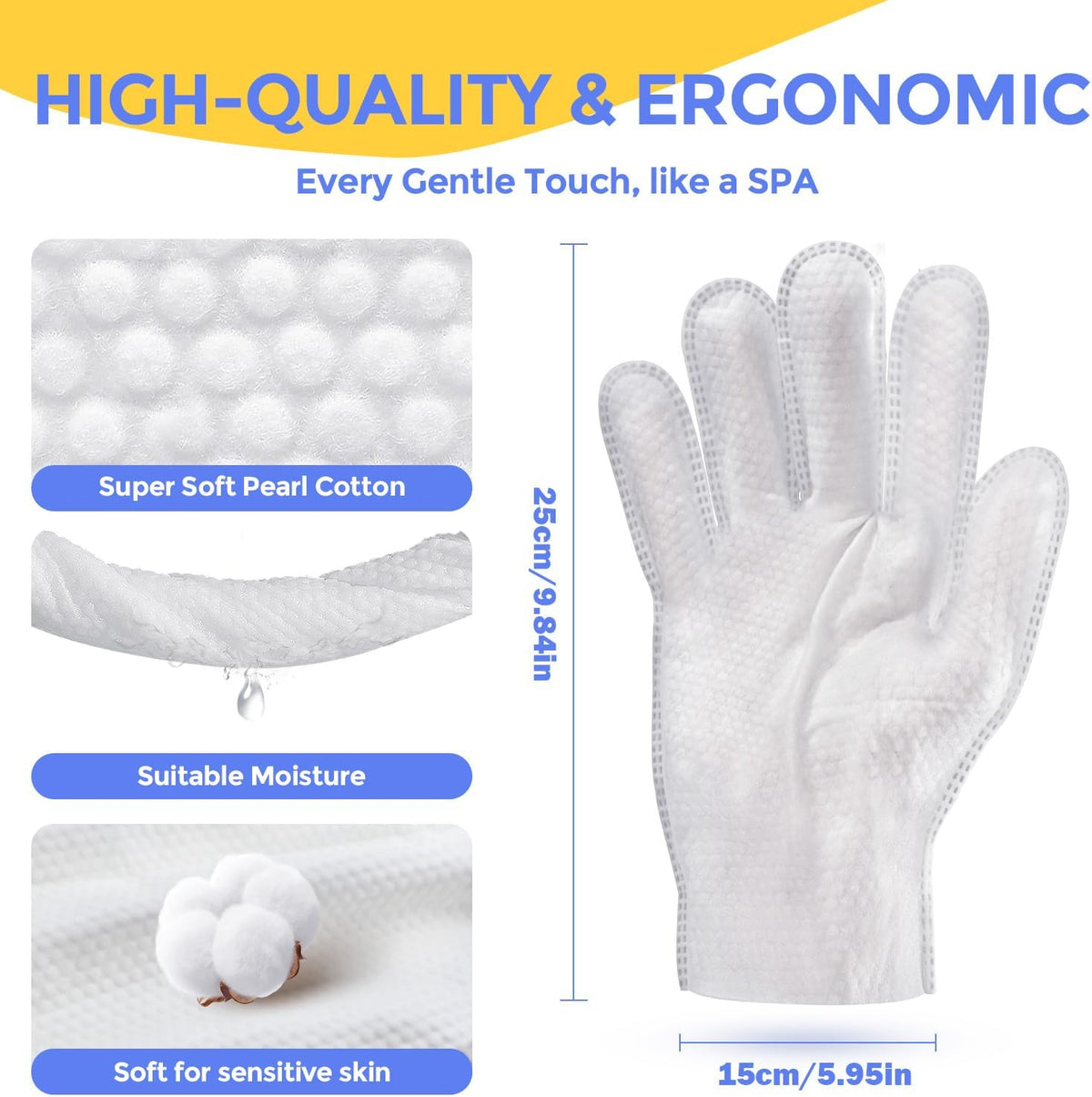 Pet Cleaning Glove Wipes for Dogs & Cats, Hypoallergenic Deodorizing Disposable No-Rinse Grooming Wipes, Extra Thick Bathing Wipes,Perfect for Pet Dry Cleaning,Daily Care and Travel,48 pcs