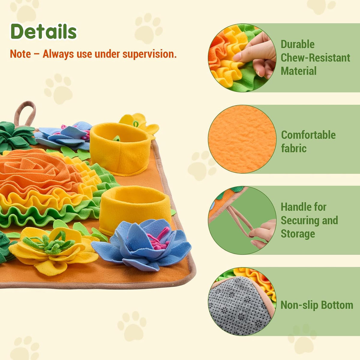 Avont Snuffle Mat for Dogs, Interactive Sniffing Feeding Puzzle Slow Feeder