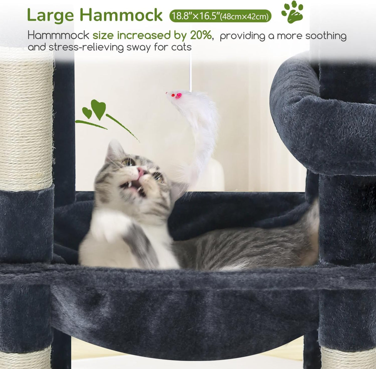 Globlazer 65in Sturdy Cat Tree Tower for Indoor Large Cats, S65, Dark Grey