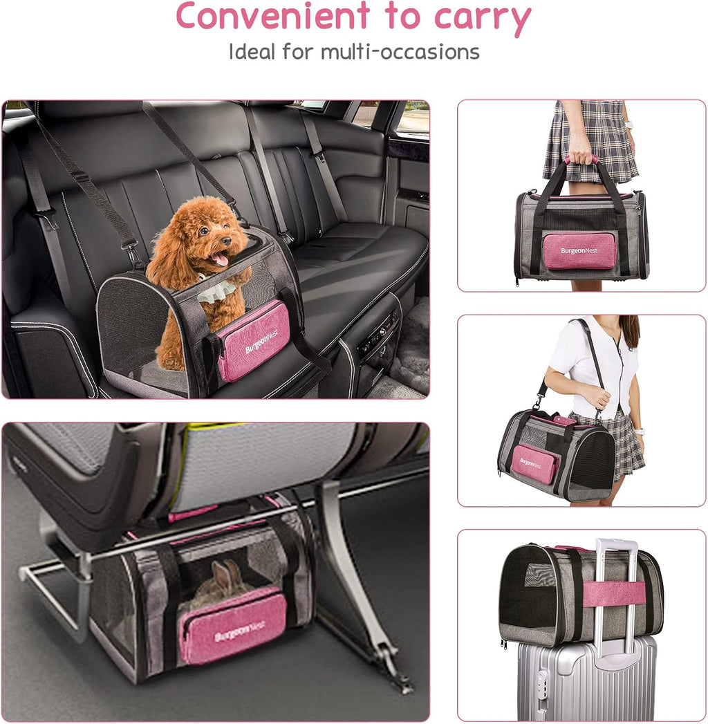 BurgeonNest Soft Cat Carrier for Cats up to 20 Lbs, Top Load Pet Carry Bag