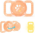 SANKALA Luminous Waterproof Airtag Dog Collar Holder, Orange Glitter