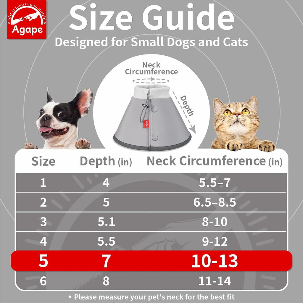 Agape Soft Dog Cone for Small Dogs & Cats, Recovery Collar to Stop Licking