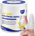 Cat Chin Wipes, Dual-Finger Cleaning Pads, Unscented, 60 Count