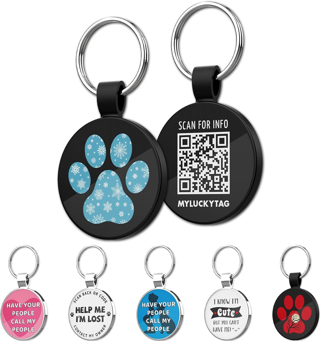 MYLUCKYTAG QR Code Dog Tags - Scan for Instant Pet Location Alerts