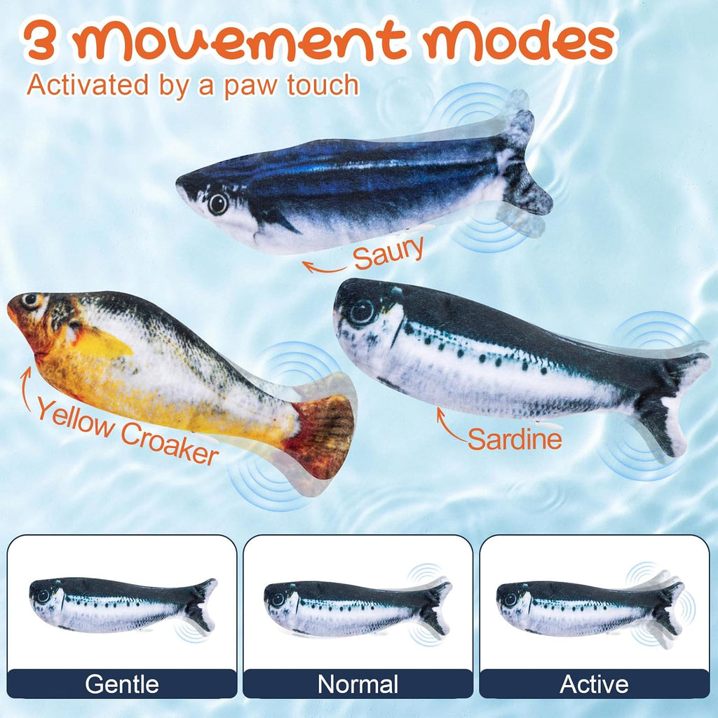 Leitee 12 Pack Cat Toys Plush Mice Flopping Fish for Indoor Cats Dogs