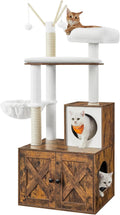 Feandrea Cat Tree with Litter Box Enclosure, 59-Inch, 2-in-1 Condo