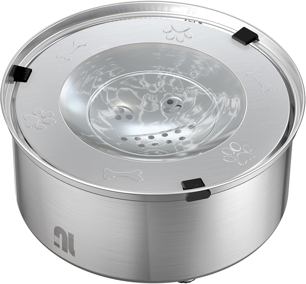 nicelock 3L/0.8 Gallon Dog Water Bowl No Spill, Stainless Steel No Spill Water Bowl for Dogs, Slow Water Dog Bowl, No Splash Dog Water Bowls