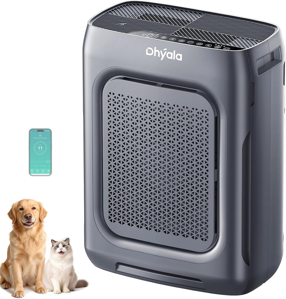 Air Purifier for Home Bedroom Large Room up to 3000Ft², HEPA Air Purifier with Washable Double-Sided Filters, Smart WiFi, AQI Display, Air Cleaner for Pets, Dust, Pollen, 15dB Sleep Mode, Gary