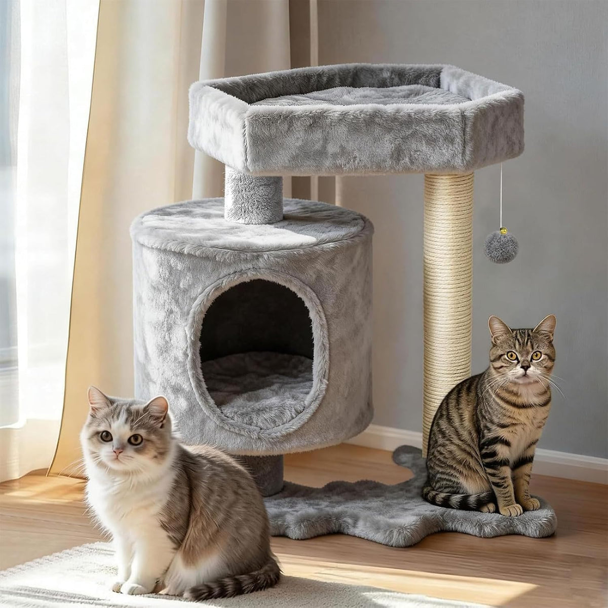 BEWISHOME Cat Tree with Scratching Post, Cat Tower for Indoor Cats